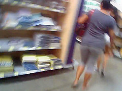 Milf in gray tights