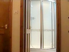 Milf spied masturbating in the shower