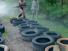 Military men assfucking after bj foreplay