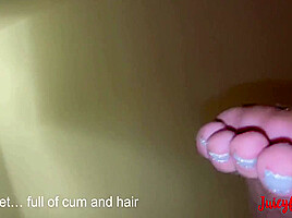 Mistress Orders The Neighbours To Lick And Cum On Her Feet