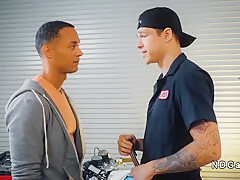 Motorcycle Mechanic Anal Fucks Black Gay At The Shop