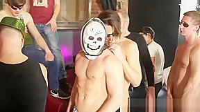 Muscle hunk gangbanged raw in the zipper club