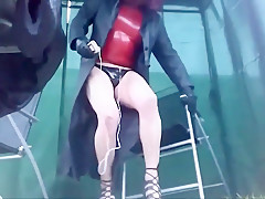 My Kinks outdoor latex leather estim