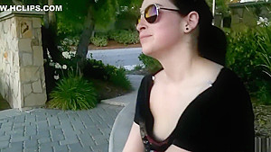 Nadia Flashes In The Streets Of So Cal