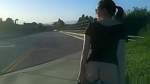 Nadia Flashes In The Streets Of So Cal