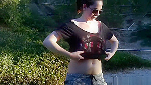 Nadia Flashes In The Streets Of So Cal