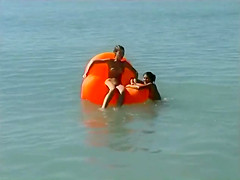 Naked brunette teens 18+ splash in the lake