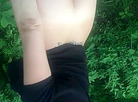 Nasty Brunette Babe Outdoor Blowjob - SoloAustria