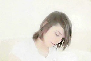 Natural tgirl jizzed after twosome fucking