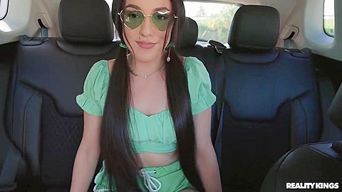 Naughty Brunette In Green Shades Hot Porn