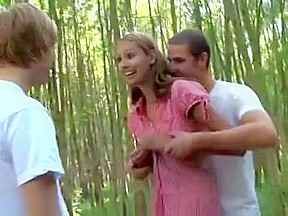 Naughty Girl takes two Cocks in the Forest!