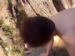 Naughty hot Japanese AV Model enjoys a blowjob in the bath