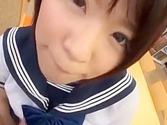 Naughty japanese angel in act