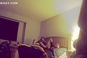 Neighbor comes over and pounds jock on parents bed for 1st time - remstered