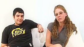Nerdy Blonde With A Sweet Ass Wraps Her Sexy Lips Around A Black Dick