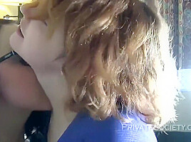 Nerdy Brunette With Glasses Is Eating Pussy While Getting