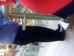 Nice big booty white ass Milf showing thong