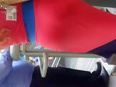 Nice big booty white ass Milf showing thong