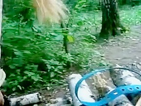 Nice outdoor blowjob from cute russian girl