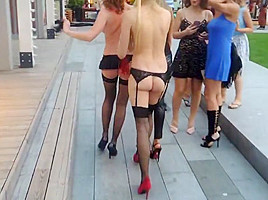 Nude in public girl 2 girlfriends flashing fun in russia