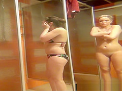Nude soaping amateurs spied in a public shower