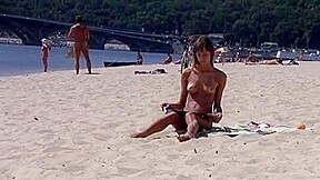 Nudist girl not shy about posing nude at the beach