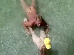 Nudist in yellow white fucked in beach