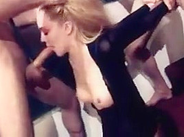 Nympho blonde and 2 guy