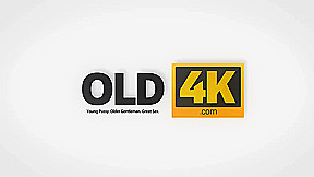 OLD4K  Old male finds horny babe in bedroom and cheers her up