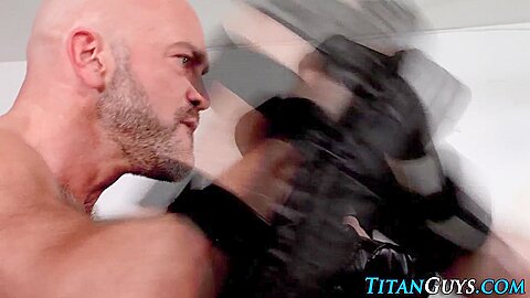 Older buff bear jizzed