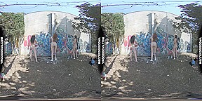 On Vacation With Matty Cheri Rebeka Ruby Nude In Public Painting Graffiti And Dancing