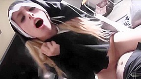 PUTA LOCURA Sexy teen 18+ Nun gets punished by fake Priest
