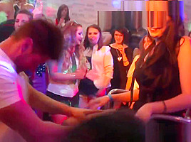 Party girl sucks cock