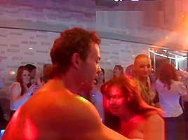 Party girl sucks cock