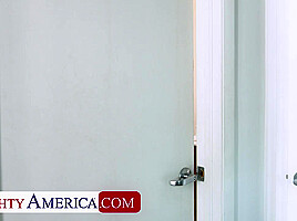 Perky Latina Ryder Rey watches porn before fucking friend's Step brother in the bathroom
