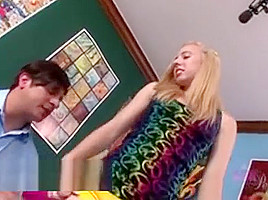 Petite Blonde Sofie Carter Gives A Killer Footjob