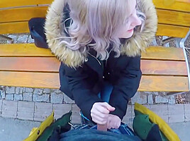 Pickup Blonde Ends With A Blowjob In Public From The First Person