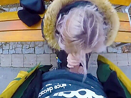 Pickup Blonde Ends With A Blowjob In Public From The First Person