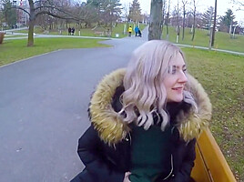 Pickup Blonde Ends With A Blowjob In Public From The First Person