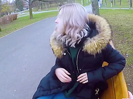 Pickup Blonde Ends With A Blowjob In Public From The First Person