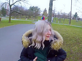 Pickup Blonde Ends With A Blowjob In Public From The First Person