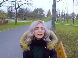 Pickup Blonde Ends With A Blowjob In Public From The First Person
