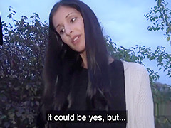 Pierced pussy brunette bangs outdoor