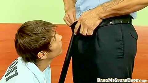 Police Officer Anal Breeds Skinny Latin And Facializes Him