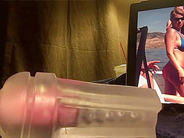 Pretending to have sex with my cousin, cum inside fleshlight