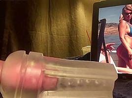 Pretending to have sex with my cousin, cum inside fleshlight