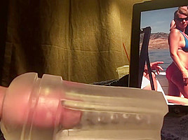 Pretending to have sex with my cousin, cum inside fleshlight