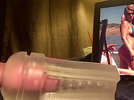 Pretending to have sex with my cousin, cum inside fleshlight