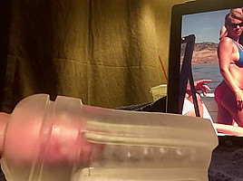 Pretending to have sex with my cousin, cum inside fleshlight