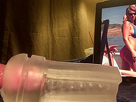 Pretending to have sex with my cousin, cum inside fleshlight